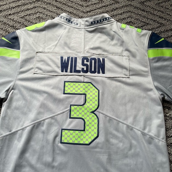 Seattle Seahawks Jersey Mens Large Russel Wilson #3 Gray Nike on Field NFL - Picture 5 of 5